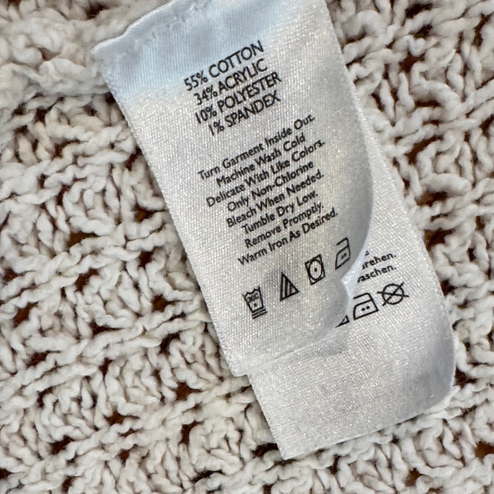 Eddie Bauer Cream Textured Knit Cardigan - Picture 12 of 12